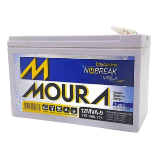 Bateria 12v 9a Moura Vrla Nobreak Estacionaria 12mva9