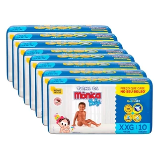 Fralda Descartável Turma da Mônica Jumbinho XXG - 8 Pact c 10 Fraldas - Total 80 Tiras em Oferta na Shopee
