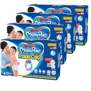 Fralda Descartável MamyPoko Calça Tamanho XG - 4 Pacotes com 42 Fraldas - Total 168 Tiras em Oferta na Shopee