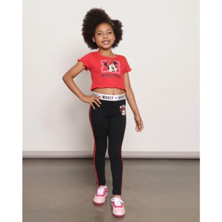 Calça Infantil Legging Disney Estampa Minnie Preta