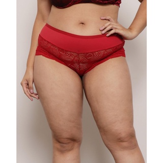 Calcinha Plus Size Feminina Caleçon Renda Vermelha