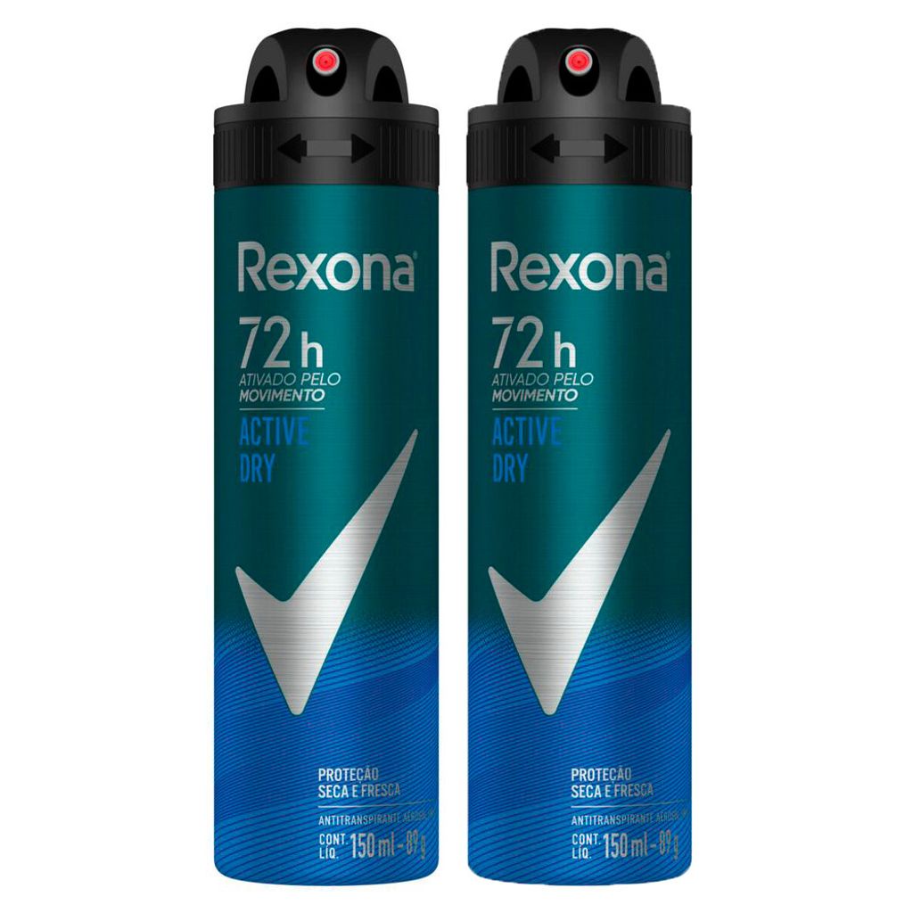 Kit 5 Unidades Desodorante Aerosol Rexona Men Active Dry 150ml