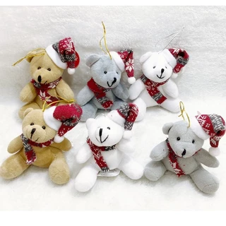 enfeite decorativo natal pend urso com gorro cachecol de árvore 11/15CM