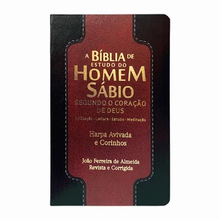 Bíblia De Estudo do Homem Sábio | Harpa e Corinhos | Preto e Bordô