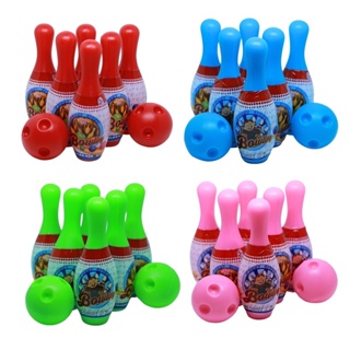 Jogo Mini Boliche com 6 pinos de 19 cm e 2 bolas de plástico