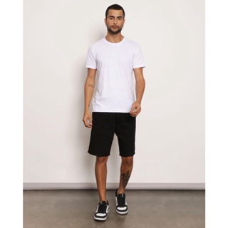 Bermuda Masculina Sarja Reta Com Cordão Preta