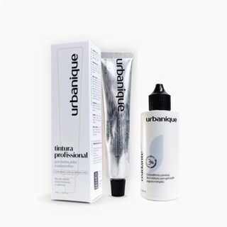 Tinta para sobrancelha urbanique tintura profissional barba bigode com creme oxidante 10 volumes