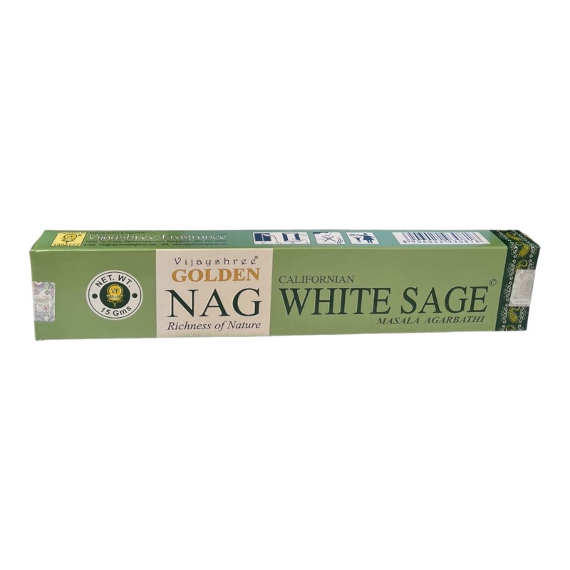 Incenso Massala Golden Nag Sálvia Branca White Sage Unidade