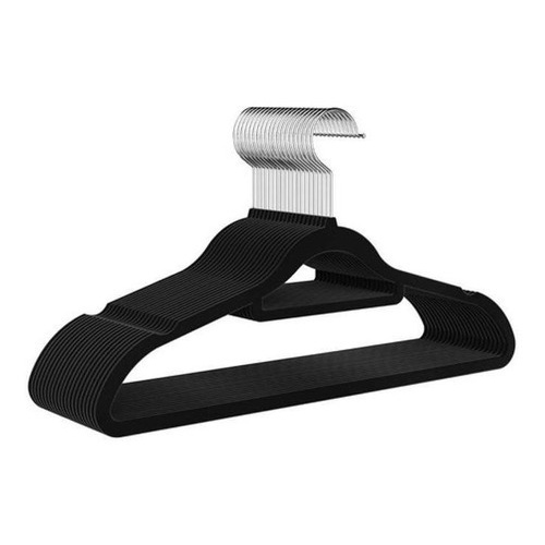 Kit 10 Cabides Veludo Adulto - Preto