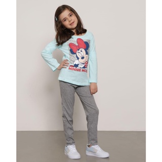 Calça Infantil Legging Canelada Frufru Cinza