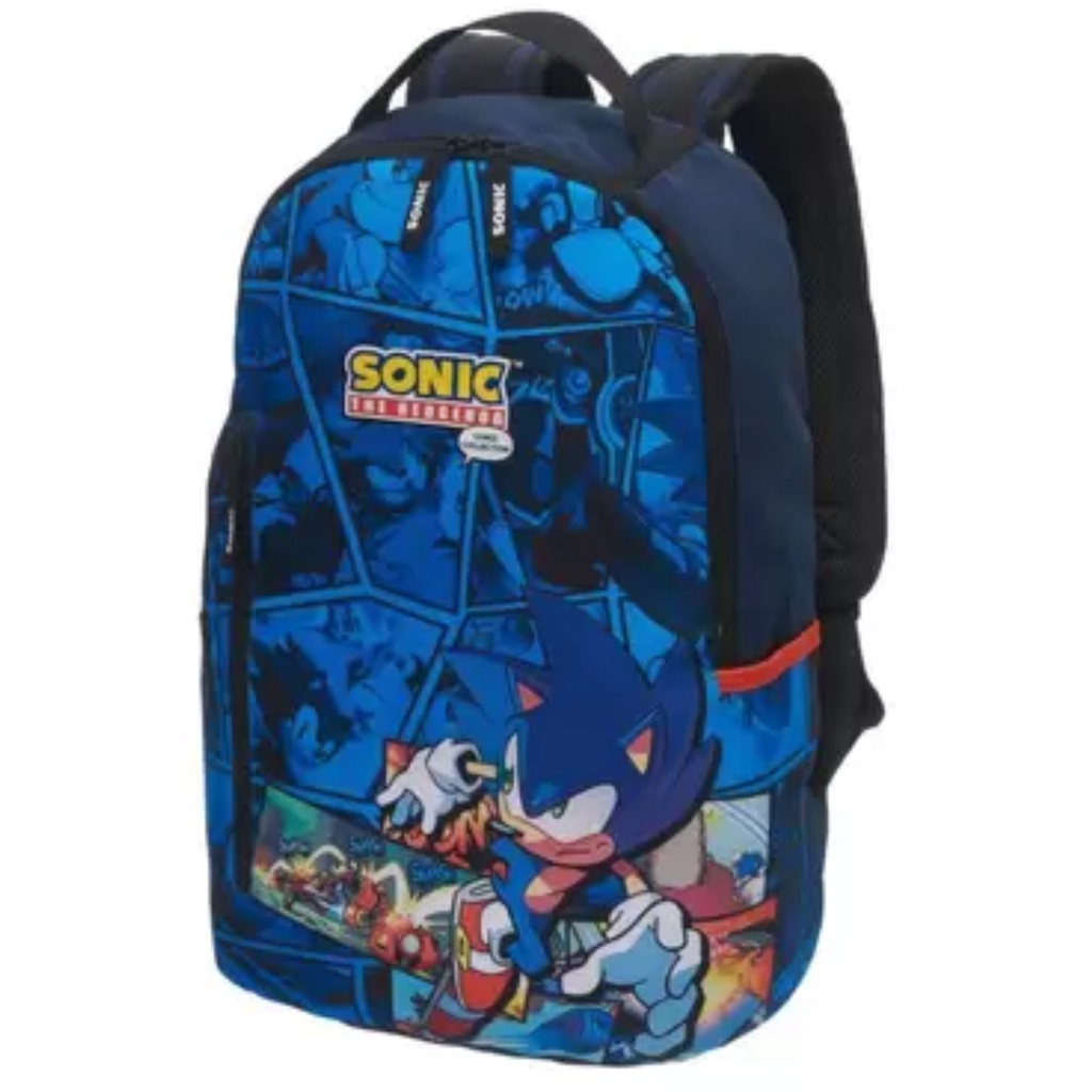 Mochila De Costas Sonic Comic Azul e Preta - Pacific | Shopee Brasil