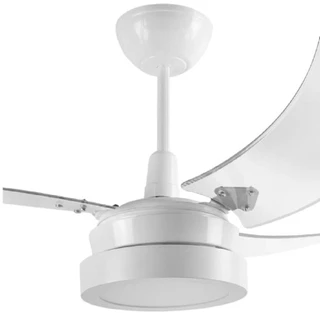 VENTILADOR BUZIOS MAX LED 3PAS TRANSP. BRANCO TRON 127V