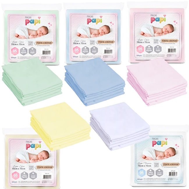 Fralda De Pano Luxo Pinte E Borde 70x70cm Tecido Duplo e Faixa Para ...