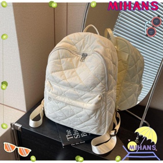 MIHAN Mochila Fashion Backpack , Saco De Fato Sólido Com Padrão De Diamante , Versátil De Tecido De Grande Capacidade Para Adolescentes