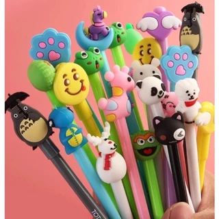 Kit 12 unidades Caneta fofa Criativa Gel Bichinhos Personagens Animadas Kawaii 12 modelos diferentes - Promoção
