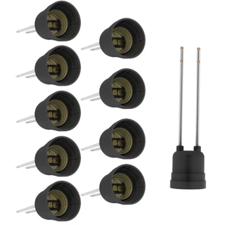 Soquete Para Lâmpadas Com Rabicho Preto Bocal E27 - 10 peças ou 20 - 30 - 40 -50