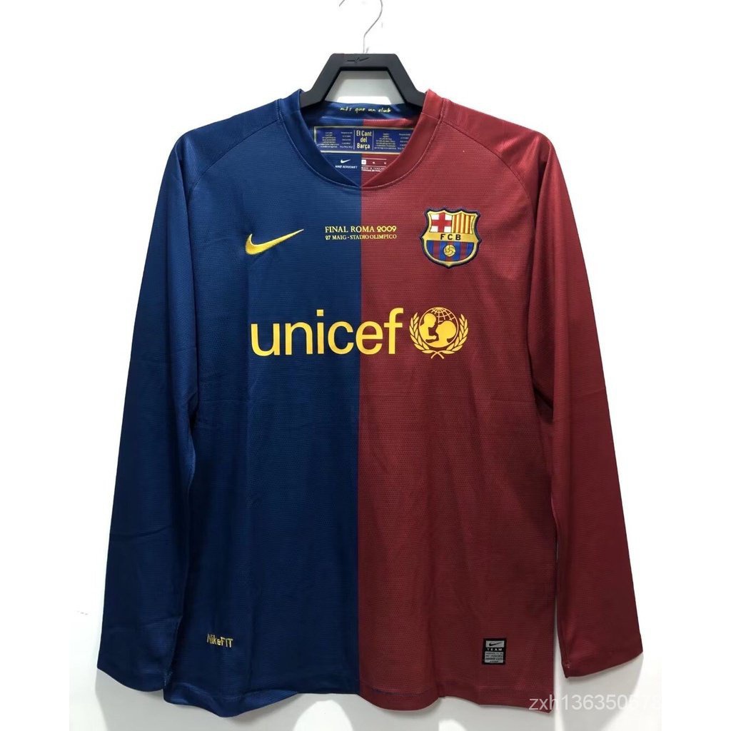 Gaopin 2008/2009 Barcelona Temporada Casa Camisa De Manga Longa Retro Futebol T-