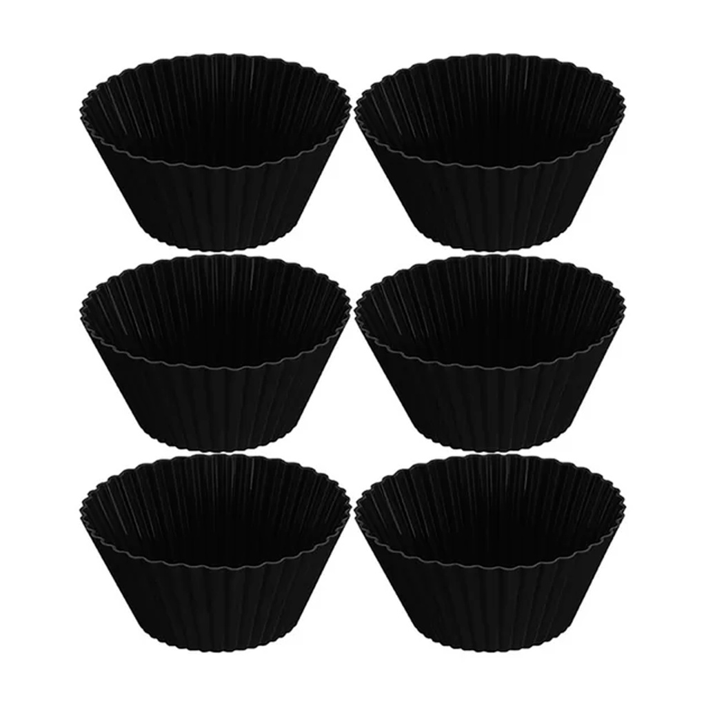 Kit Com 6 Formas Para Cupcake Silicone 7cm Multiuso