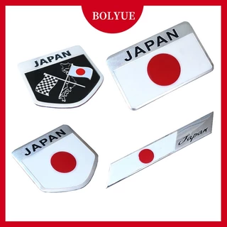 Autocolante Personalizado de Bandeira Japonesa Autocolante de Metal para Carros Decoração de Cauda 3D Autocolante Personalizado Tridimensional para Carros Raspadinha