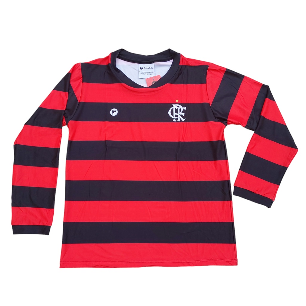 Camisa do Flamengo Infantil com Proteção UV M. Longa Oficial | Shopee ...