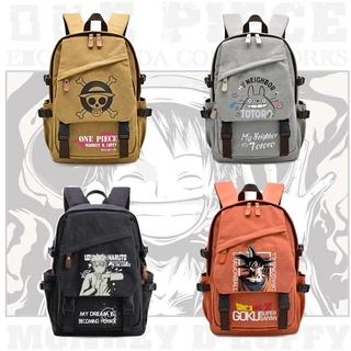 Mochila Anime One Piece /Naruto Mochila Anime Dragon Ball /My Neighbor Totoro Mochila para Homens Versão coreana Mochila escolar