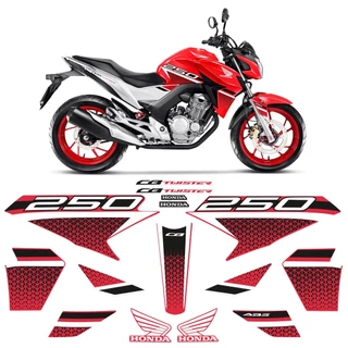 Kit Adesivos Para Honda CB 250 Twister 2022 Moto Vermelha