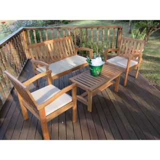 Conjunto para Jardim em Madeira Maciça Robust com Almofada