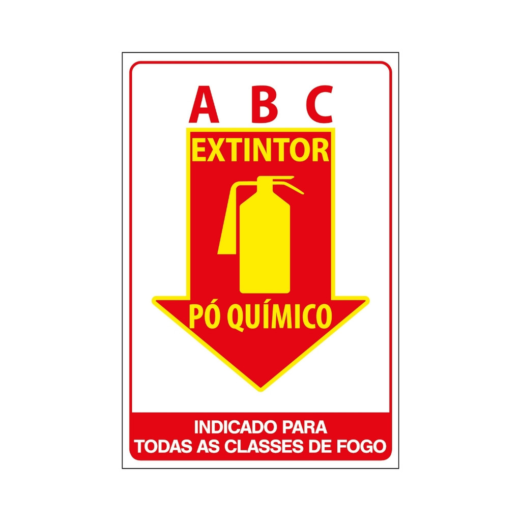 Placa De Sinalização Extintor ABC Pó Químico 20x30 Ecom IA - X-715 F9e ...