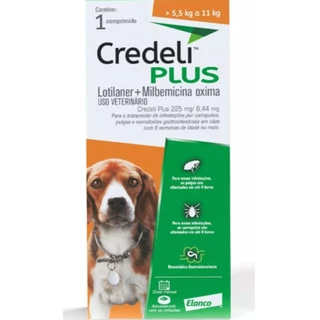 Antipulgas Para Cães 5,5 a 11 kg Credeli Plus 225 mg 1 Comp. em Oferta na Shopee