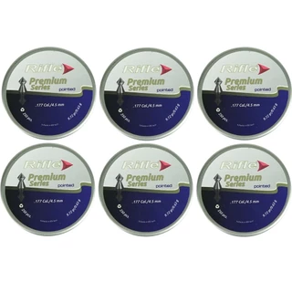 6x Chumbinho/Carabina 4.5mm 250un Rifle Pointed 9.72gr