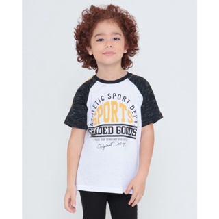 Camiseta Infantil Manga Curta Sports Branca