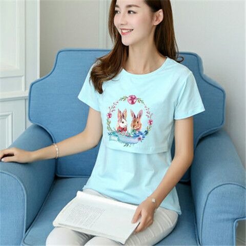 Roupas para amamentacao de mangas compridas pos parto Moon T shirt out Roupas para Gravidas for All Seasons Shopee Brasil