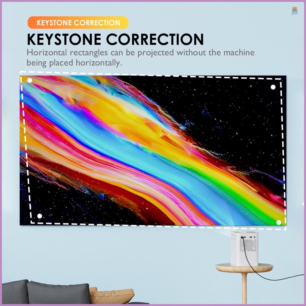 Eye Protection Keystone Correction Portable Projector Android 7 100 ...