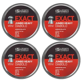 4x Chumbinho/Munição 5.5mm 500un JSB Jumbo Heavy 18,13gr
