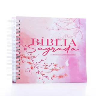 Bíblia Sagrada Anote a Palavra | NVI | Letra Normal | Capa Dura | Rose | Wire-o | Com Espaço Para Anotações