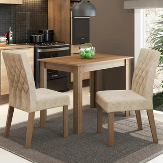 Conjunto Sala de Jantar Madesa Vivi Mesa Tampo de Madeira com 2 Cadeiras - Rustic/Imperial em Oferta na Shopee