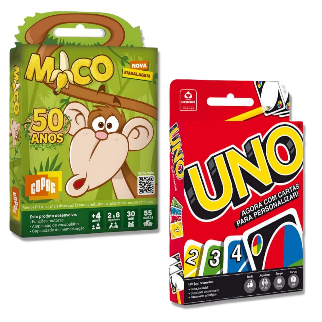 Kit Jogo do Mico + Jogo Uno - Original Copag