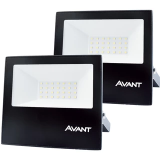 2 Refletor Led Luz Branca 6500K Bivolt 30w IP65 Ilumina Comércio Jardim em Oferta na Shopee