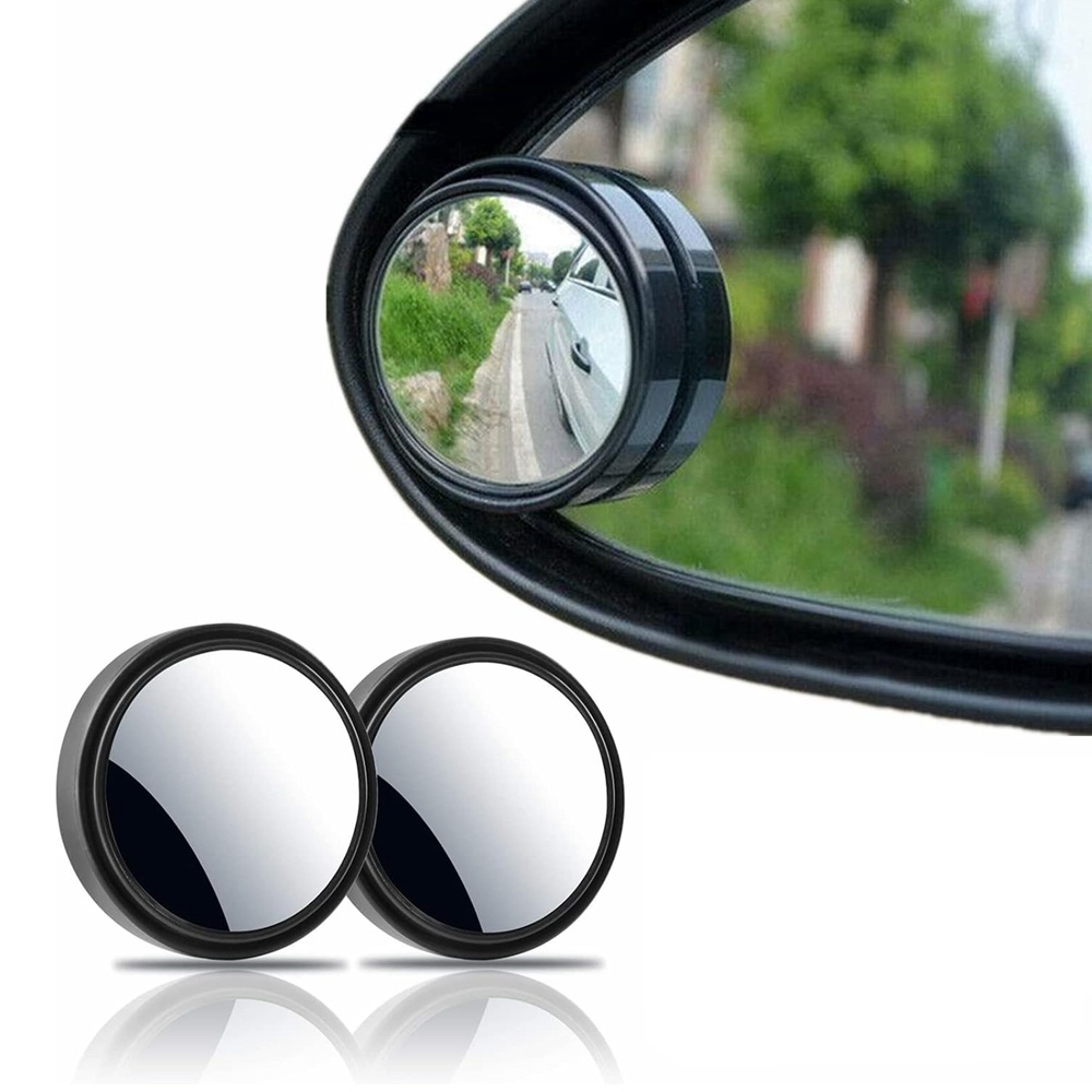 2Pcs Espelhos De Ponto Cego , Vidro Redondo HD Convexo 360 ° Espelho Retrovisor De Ângulo Amplo Com Carcaça ABS Para Carros SUV E Caminhões , Preto