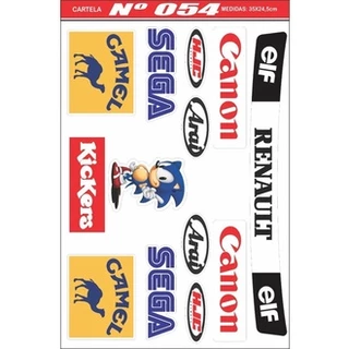 Cartela Adesivos Personalizado Sega Sonic 054