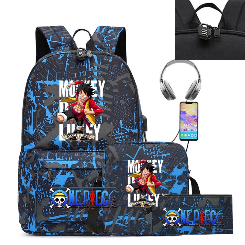 Mochila One Piece anime manga adolescentes escolar do estudante Viagem em  Promoção na Shopee Brasil 2023