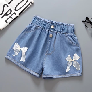 WFRV Baby Girl Summe Nova Calça De Moda Estilo Coreano Jeans Cartoon 3-10 Anos
