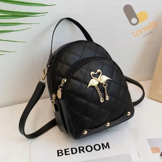 LONMBI Mini Mochila , Bolsa De Couro Fofa , Bolsas De Cisne De Moda Bordados De Grande Capacidade Femininas