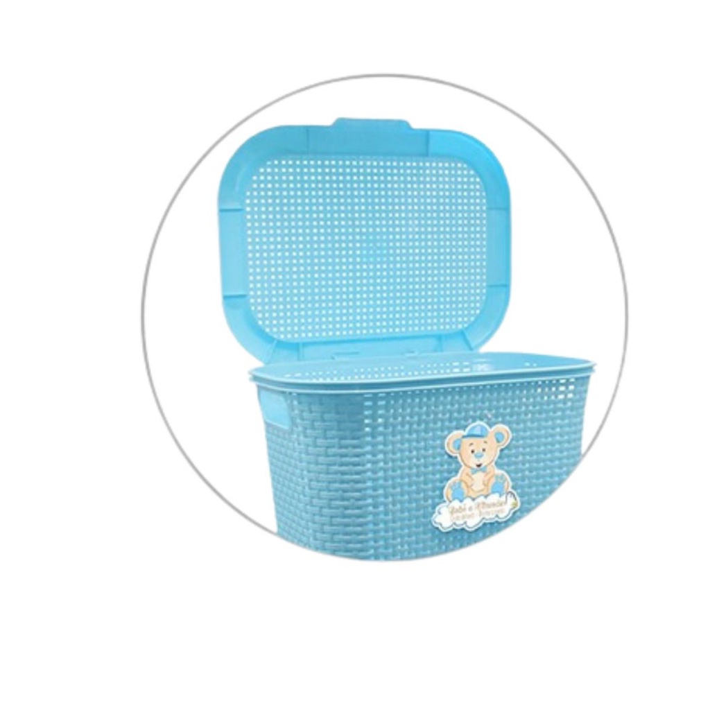 Cesto de Roupa Baby Infantil 30l AZUL E ROSA