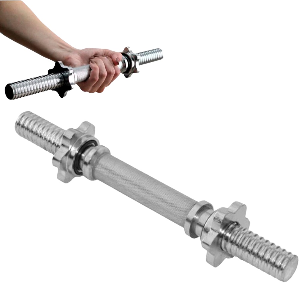 Barra Halter 40cm Maciça Cromada Com Rosca - Unidade