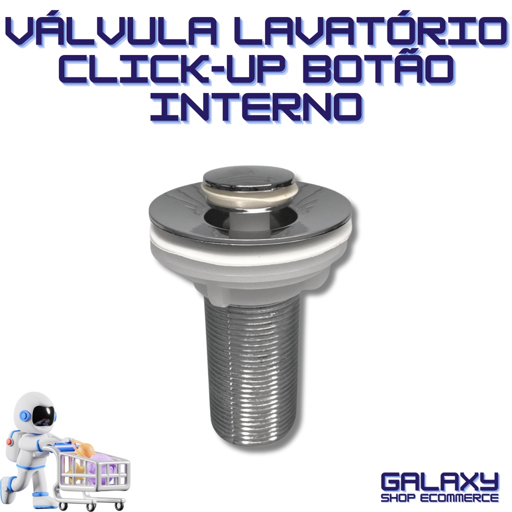 Válvula Abs Click-Up Interno Cromado Pia Lavatório Cuba 7/8