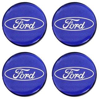 Jogo Emblema Calota Cromado Azul Claro 48mm Ford O Estradão