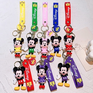 Chaveiro Anime Mickey Mouse Chaveiros Porta-Chaves Boneca Minnie Pingente Para Carro Acessórios De Casal