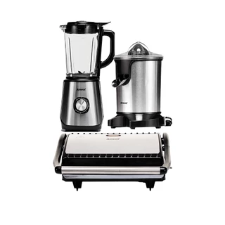 Kit Enxoval Cozinha Liquidificador 1,7L + Espremedor + Sanduicheira Grill Amvox 220V