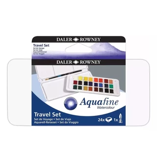 Aquarela Estojo Aquafine Watercolor Studio Set 24 Pastilhas Cores Desenho Arte Completo Delicado Darley Rowney